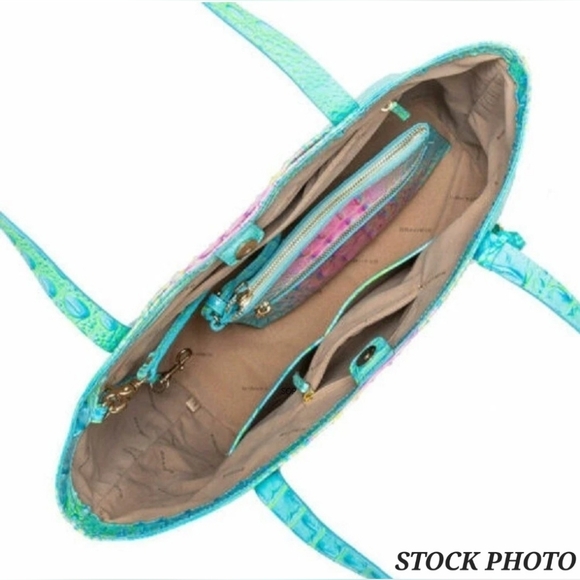 Brahmin Brooke Tote Bag in Cotton Candy Ombre Melbourne Leather w/ Zipper Pouch - Picture 7 of 14